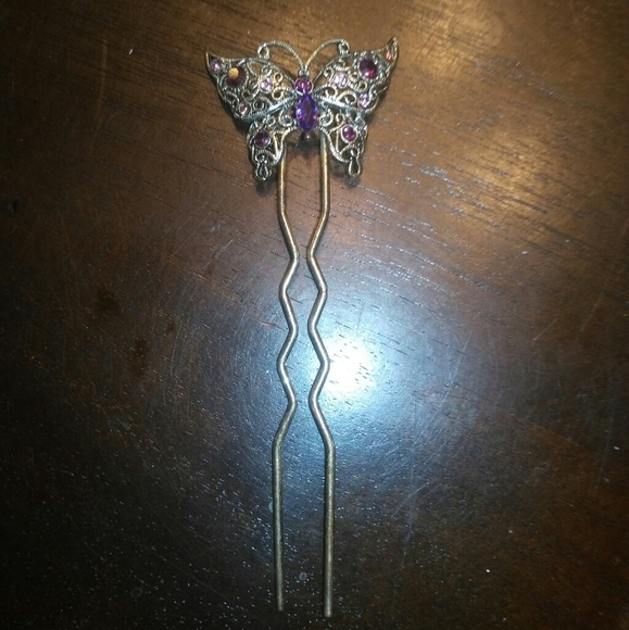 Vin Rhinestone butterfly hair clip - Picture 2 of 6